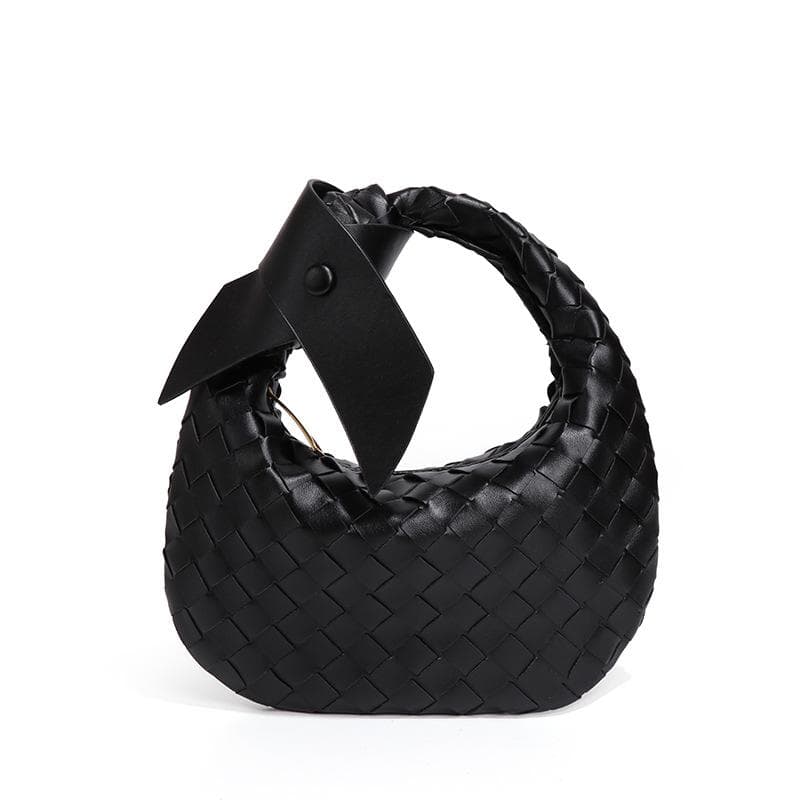 Trendy Woven Women's Handbags, Versatile and Simple Dumpling Bags, Summer Casual Bow and Horn Bags