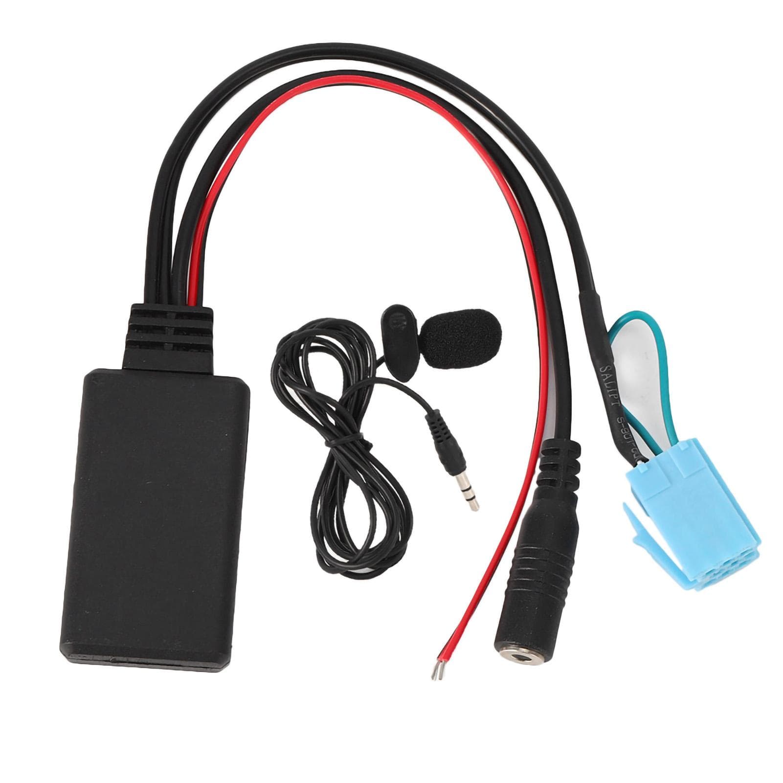 8Pin Bluetooth AUX IN Cable Adapter with Microphone Handsfree Calling Fit for Smart Fortwo 450