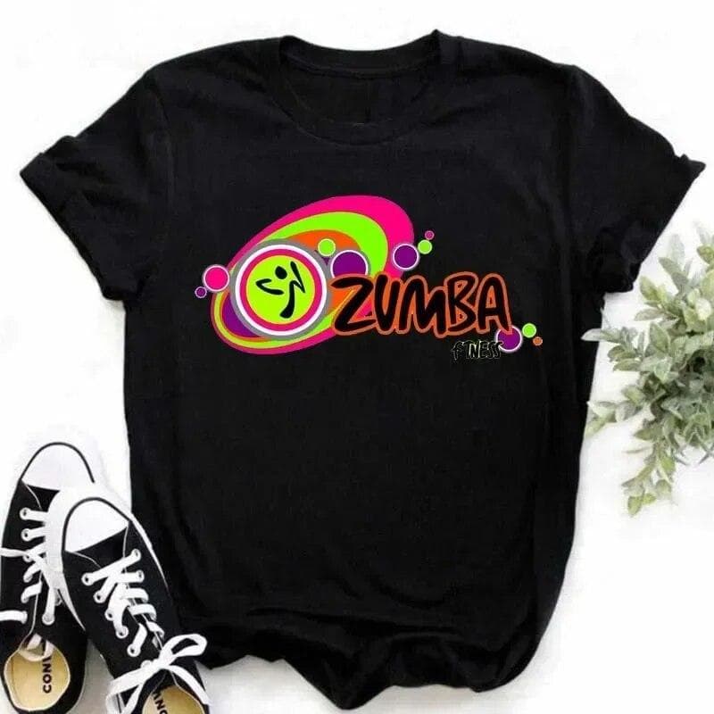 Zumba Graphic Tshirt Women's Clothing Fitness Dance Letter Printed Tees Summer Shirt Sport Gymnastics Femme Fashion T-Shirt Tops S
