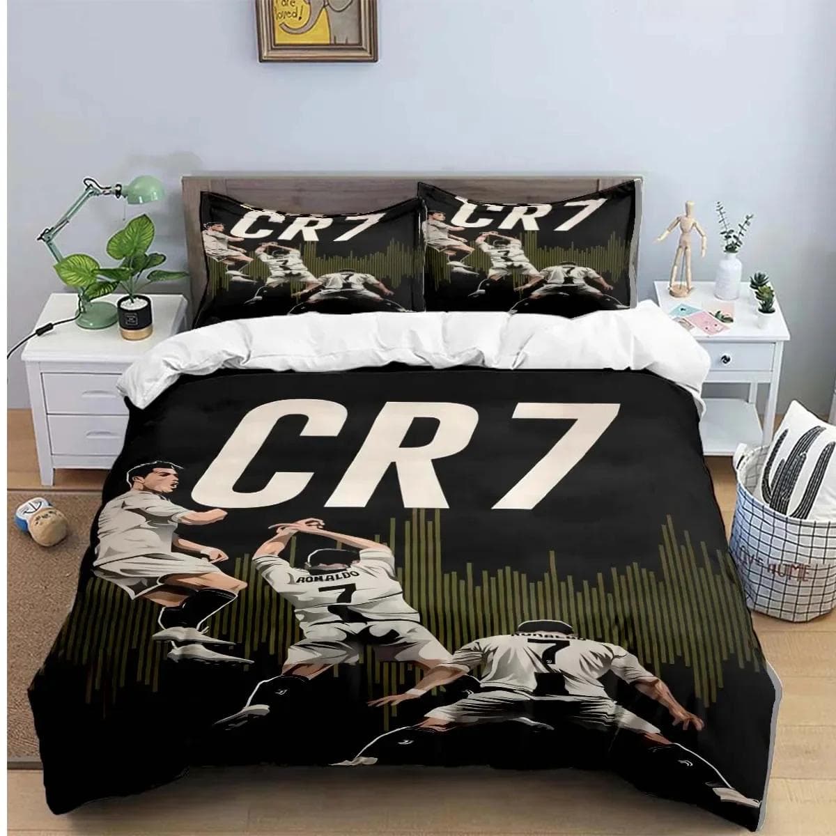 Cristiano Ronaldo-o Bedding Set Duvet Set Single Double Bed King Size Bed Set Adult boys Bedroom Duvet Cover Pillow Case US Queen228x228cm