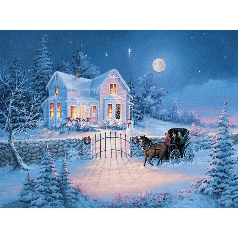 5D Diamond Painting Winter Snow Scenery Full Round Diamond Embroidery Cross Stitch 20X30CM