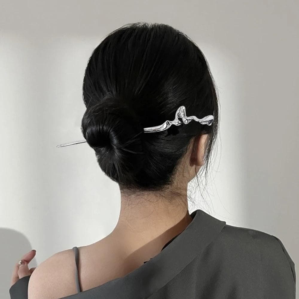 Vintage Hair Sticks Chinese Fashion Metal Hairpin Chopstick Plate Hair for Women Hair Accessories Hairwear DIY Tools Accessories silver