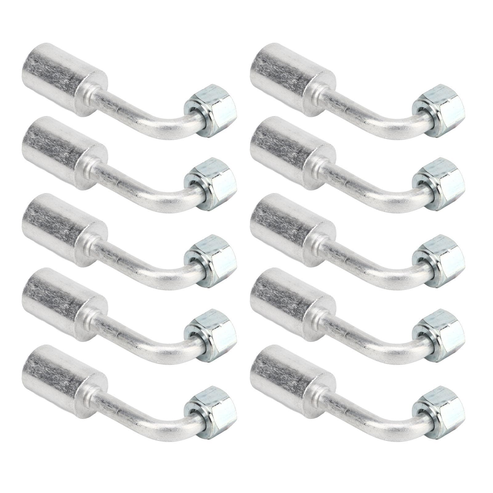 10 Pcs 38in Air Conditioning 90 Degree Beadlock Aluminum AC Splicer Hose Fittings Adapter