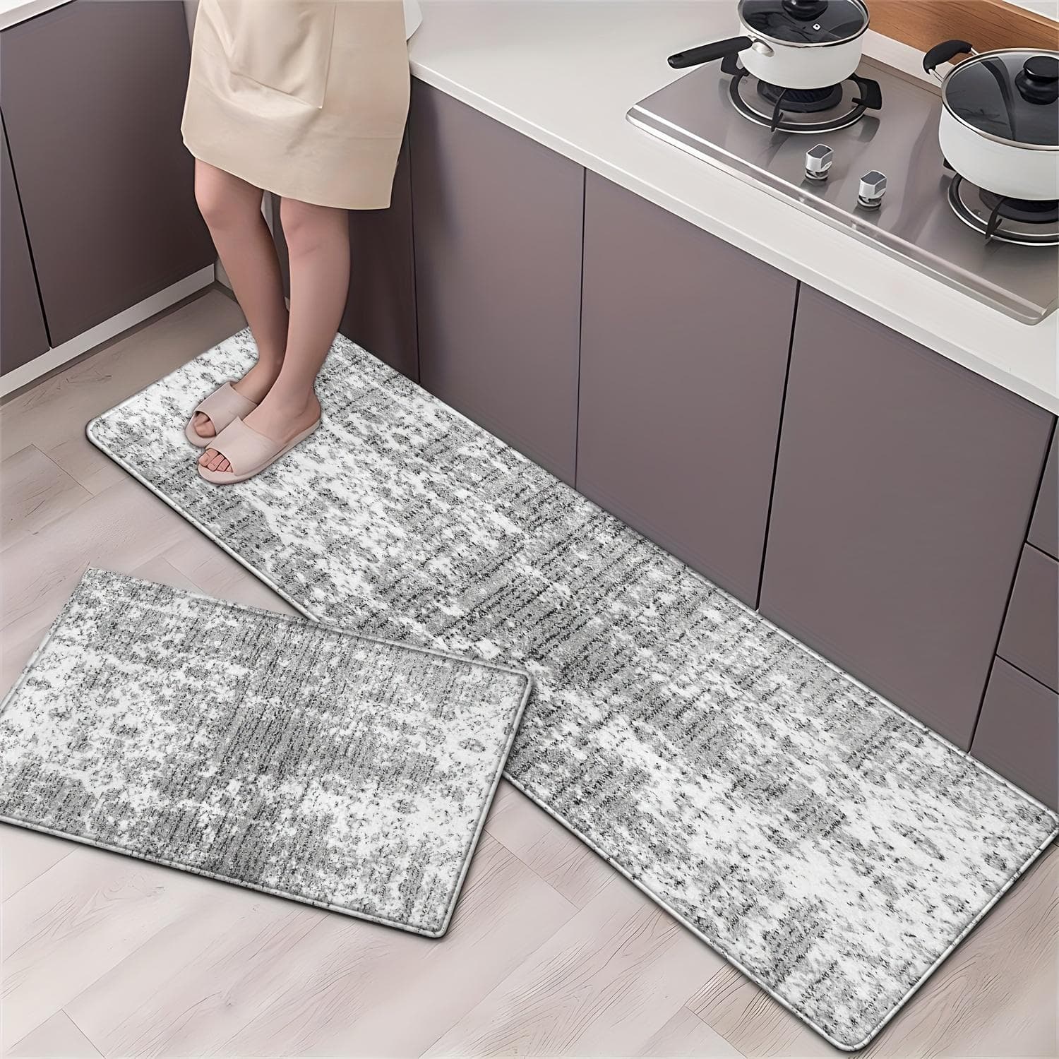 1pcs Nordic Style Runner Rug Kitchen Mat Soft Thickened Kitchen Floor Mat Waterproof Non-slip Oil-proof Floor Mat Runner Rug 50*80cm
