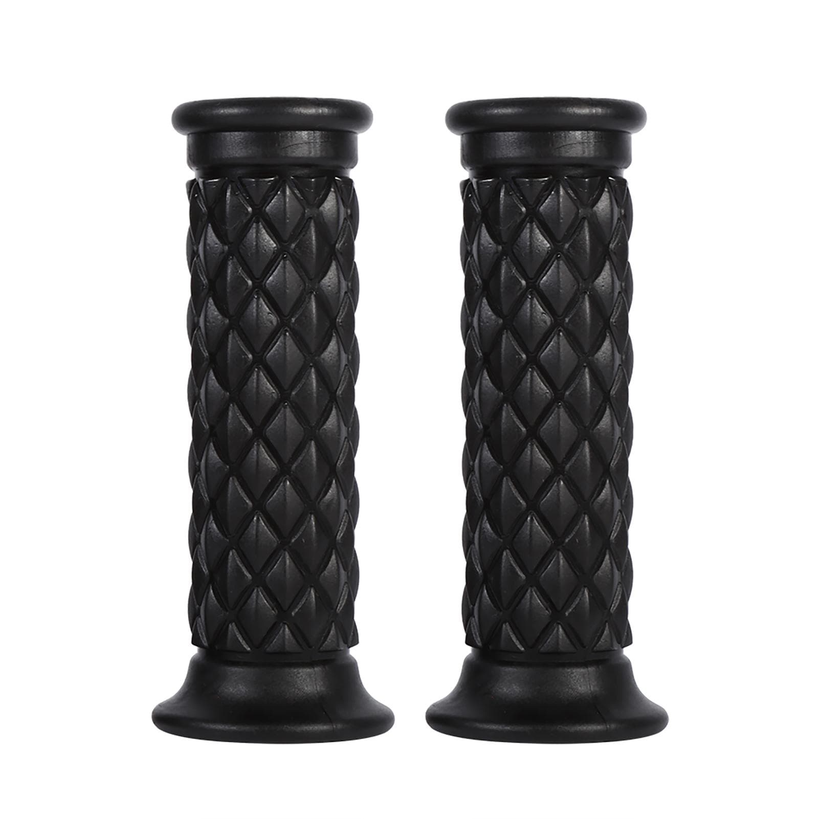 1 Pair of 78  22mm Universal Rubber Motorcycle Handlebar Hand Grips Bar End Hot Black