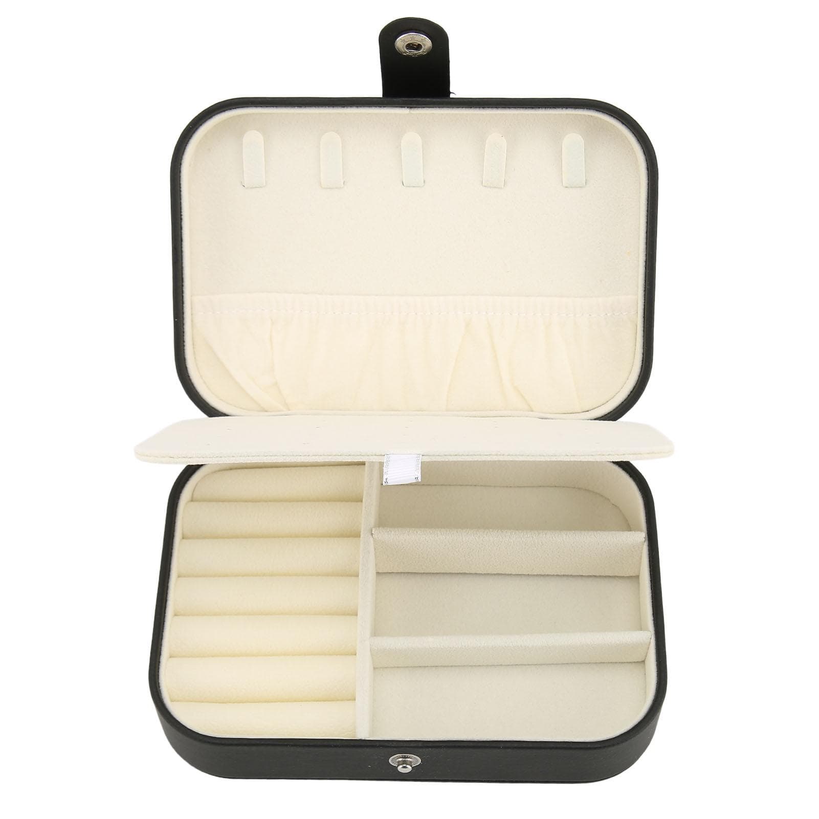 Jewelry Storage Box Multi Layers Compartments Flip Open Earings Necklace Organization Case Black