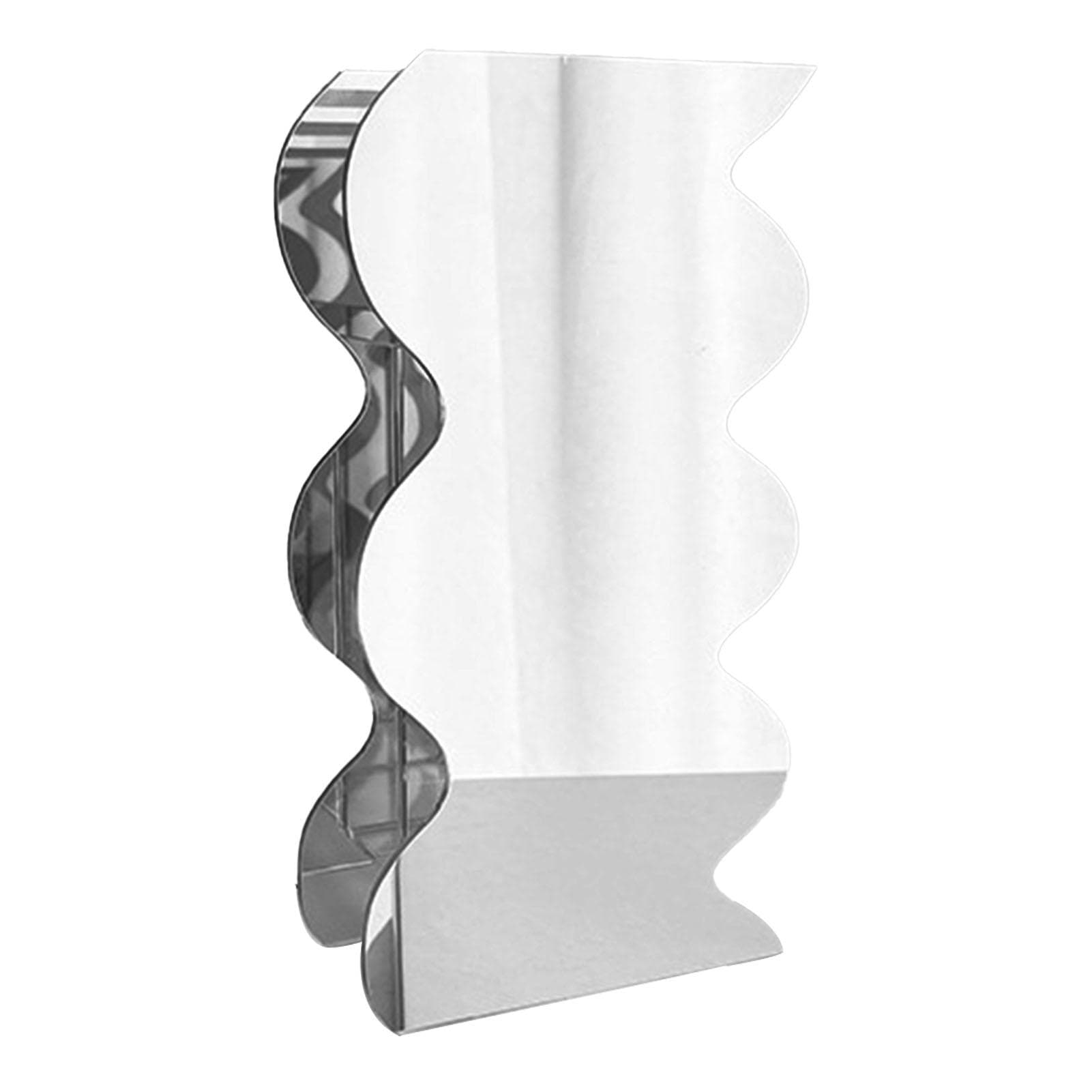 Flower Vase Modern Acrylic Decorative Unique Wavy Shape Vase for Bedroom Living Room Table Mirror white