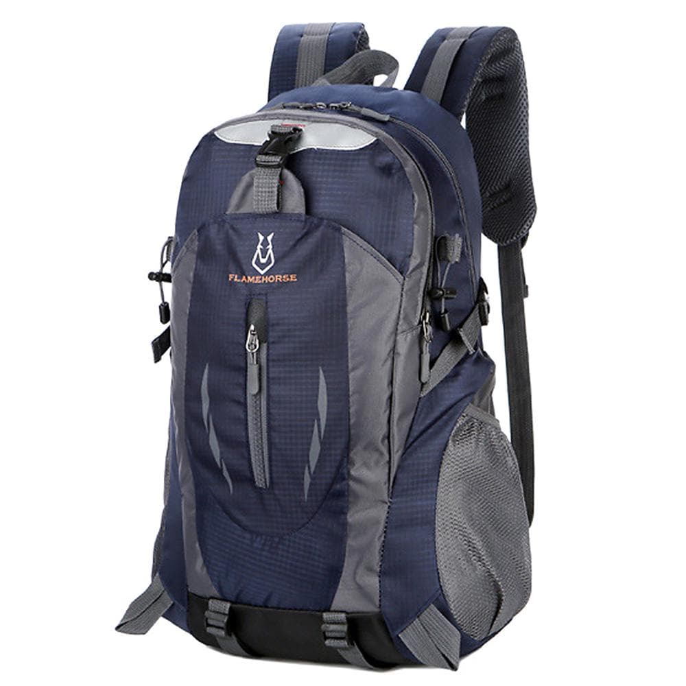 40L Large Capacity Waterproof Mountaineering Backpack Outdoor Breathable Shoulders Bag for Men and dark blue