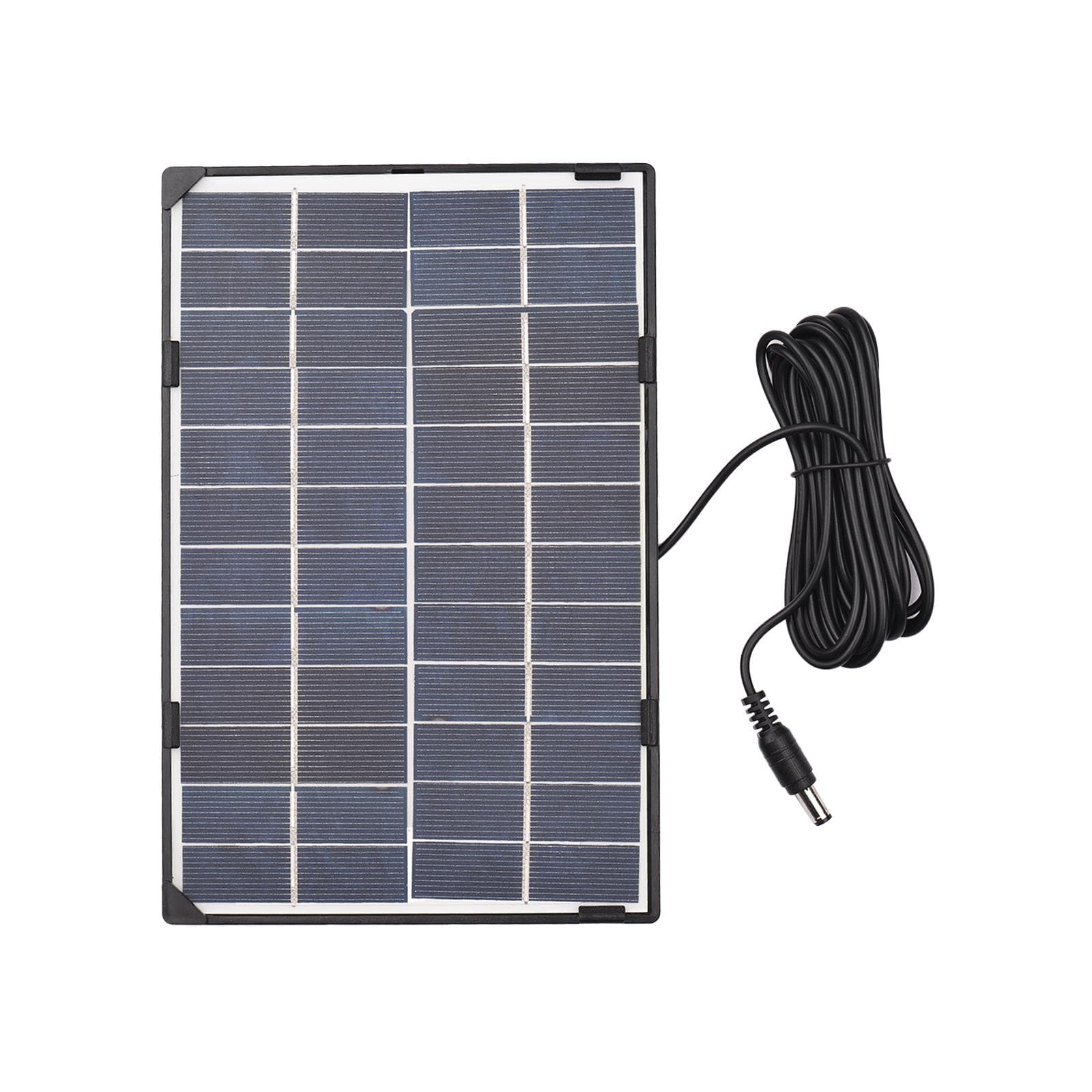 6W 12V Solar Panel for Outdoor Security Camera Solar Cell with 10ft DC Output DIY Waterproof Solar black