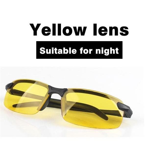 Top Anti-glare Day Night Vision Glasses for Driving Men Polarized Sunglasses Photochromic Driver Goggles Glasses yellow