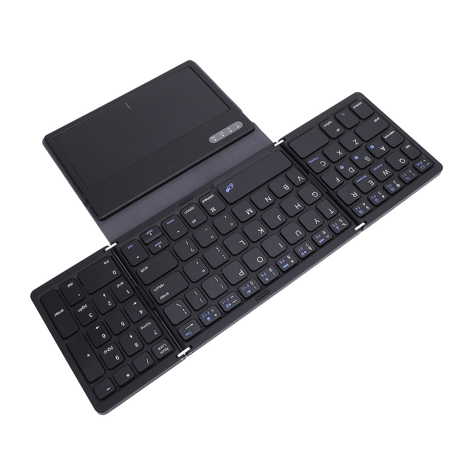 81 Keys Wireless Bluetooth Keyboard with Touchpad Tri Folding Comfortable Typing Thin Portable