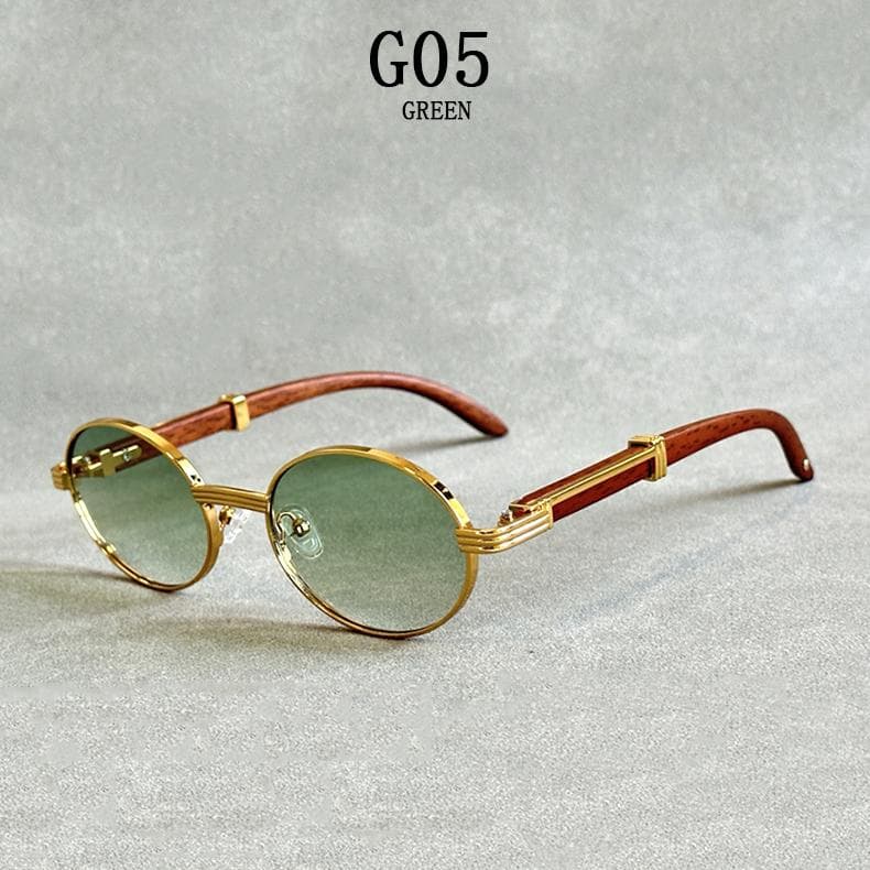 Oval Sunglasses Women Trendy Wooden Sunglasses Fashion Glasses Vintage Outdoor Sun Glasses