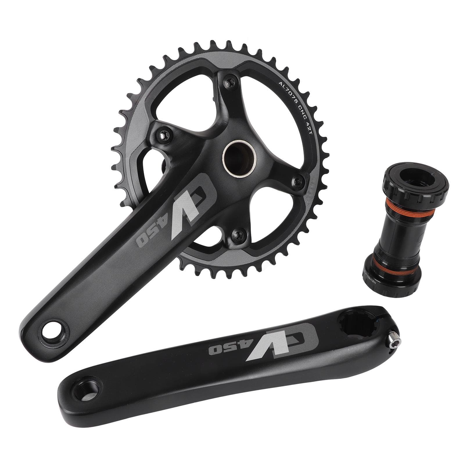42T Cycling Crank Set Hollow Integrated 170mm Cycling Chainring Crankset for Road Cycles Upgrade