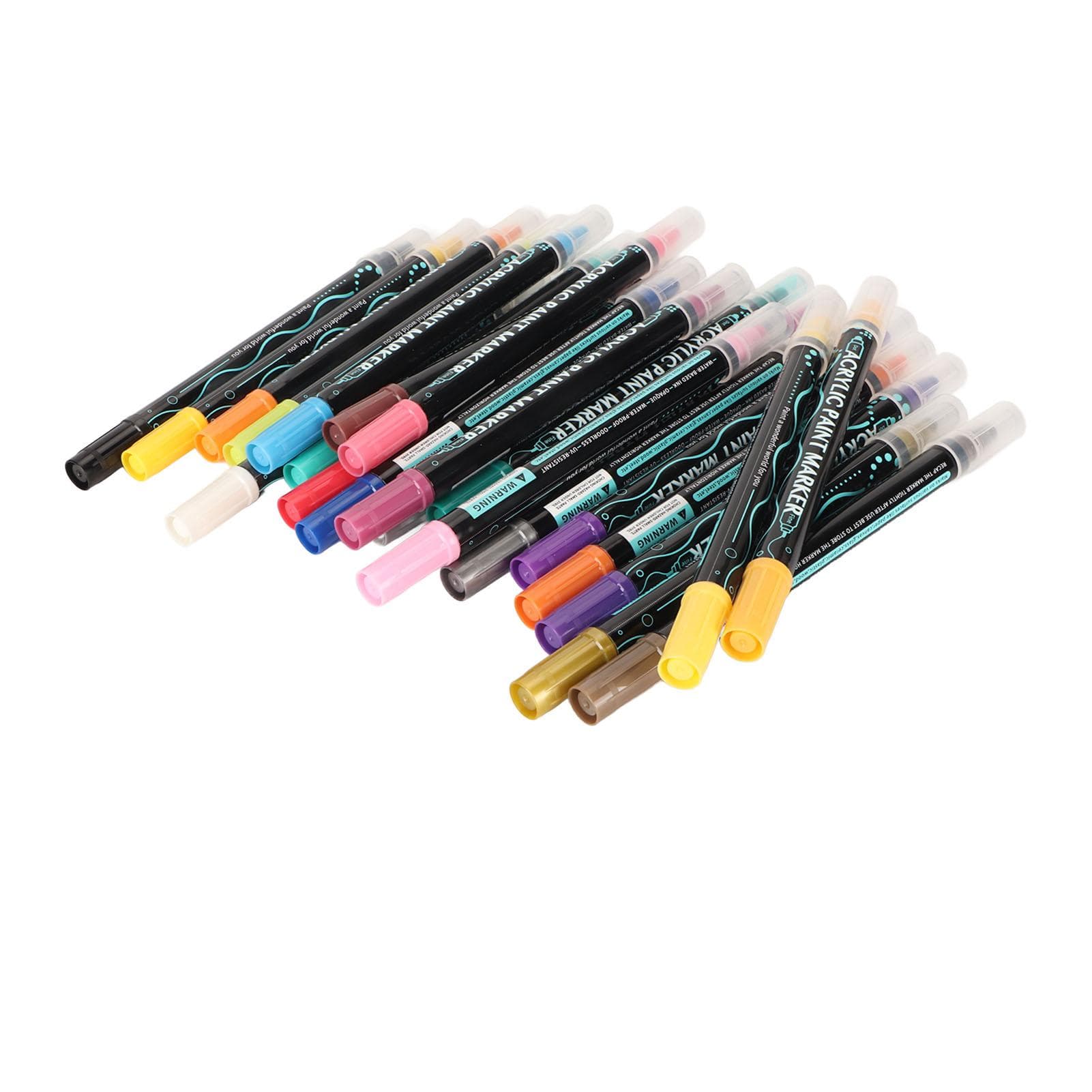 Dual Tip Acrylic Paint Marker Pens Waterproof Odorless Smooth Acrylic Paint Marker Pen Set for DIY