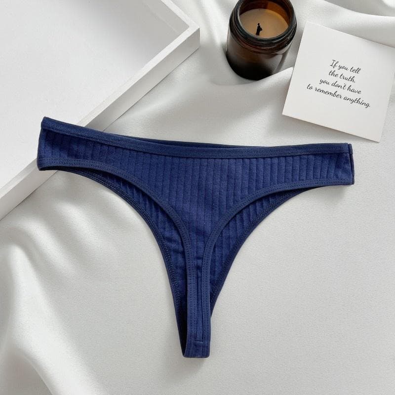 FINETOO Thongs For Women Soft Cotton Thong Sexy Low-Rise T-Back Underwear S-XL Comfortable Panties Girls Underwear S