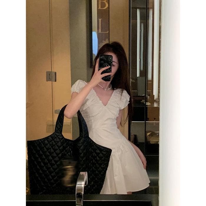 New Small Dress Women's Black High-end Small Black Dress Summer Women's Clothing 2XL white