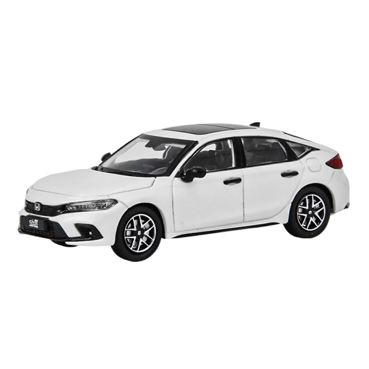 1:43 Scale Honda Civic 2023 Diecast Metal Car Model, Toy, Hobby Collection, Miniature Car (White)