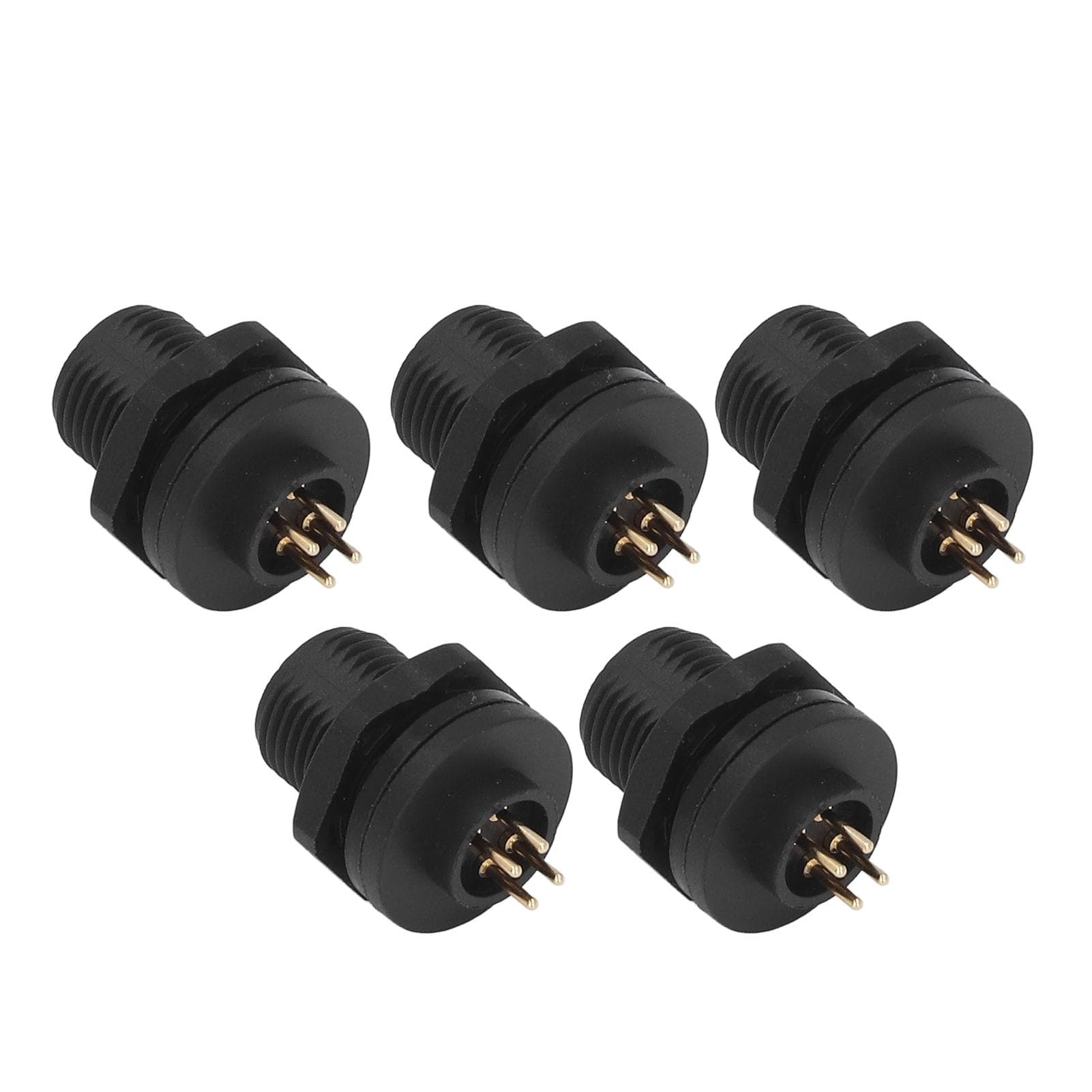 5Pcs E7 Threaded Plate Mount Pin Type Aviation Connector 4 Core 20AWG IP67 Waterproof Electrical