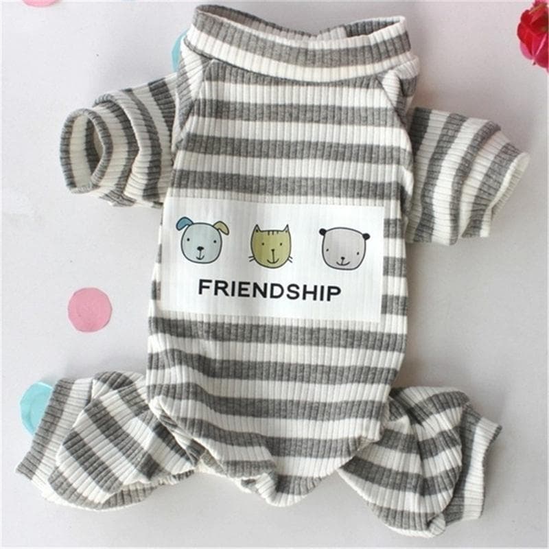 High Quality Dog Pajamas Jumpsuit Puppy Clothes Pyjama Small Dog Costume Pet Clothing Chihuahua Yorkshire Pomeran L grey