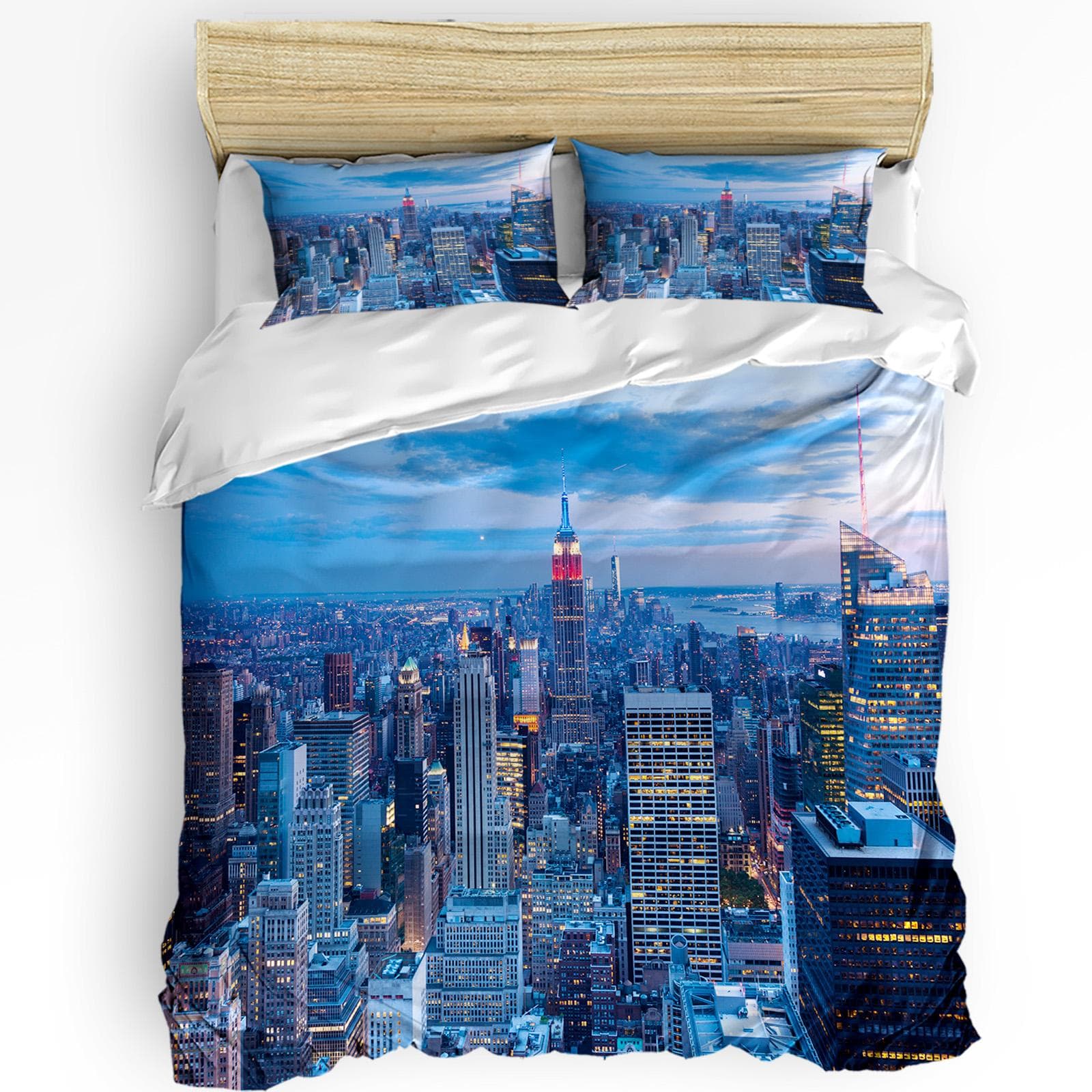 New York Sketch City Duvet Cover Bed Bedding Set For Double Home Textile Quilt Cover Pillowcases Bedroom Bedding Set (No Sheet) EU single(135x200cm)
