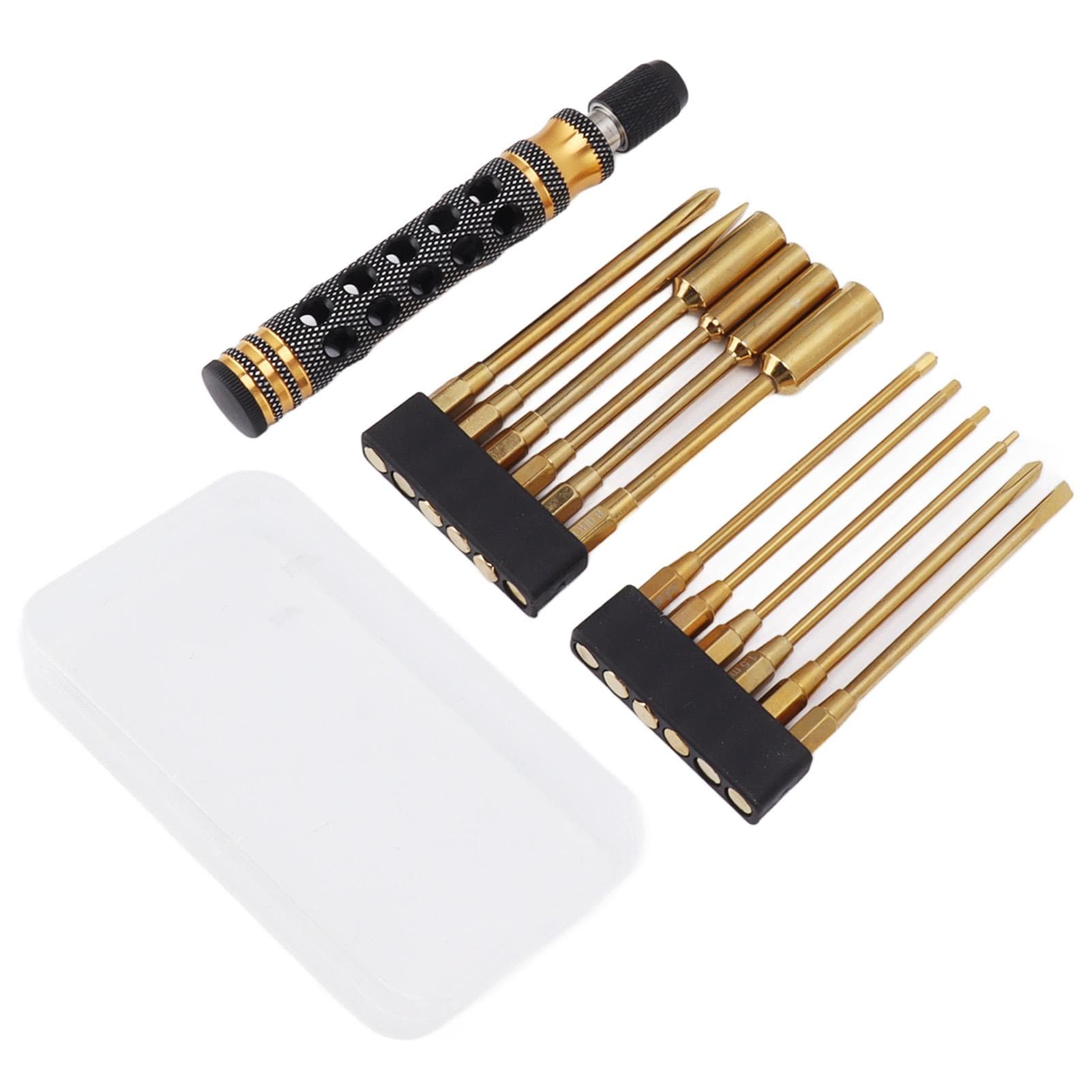Screw Driver Repair Tool Push Type 12 in 1 Ergonomic High Toughness Multi Bit Screwdriver Tool Set
