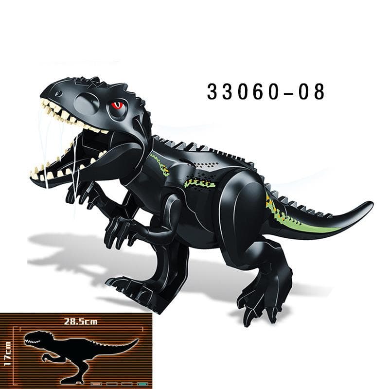 28CM Huge Raptor Carnotaurus Building Blocks Dinosaur Bricks Tyrannosaurus T-Rex Assemble Kids Toys Kids Gift Christmas Gifts 08 black