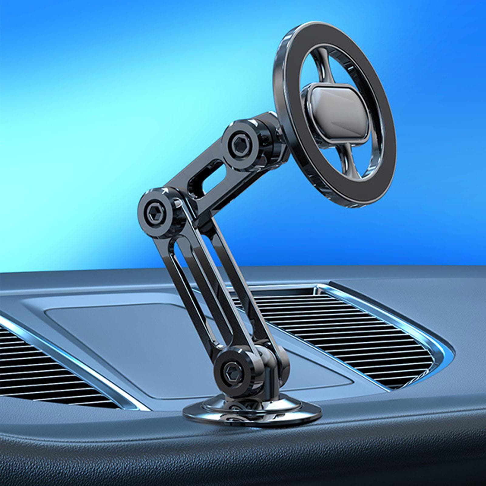 Folding Magnetic Car Phone Holder Flexible Angle Adjustment Dashboard Cell Phone Mount For Magsafe
