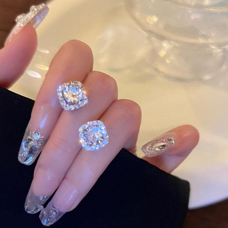 Diamond jewelry earrings, shiny women's earrings S
