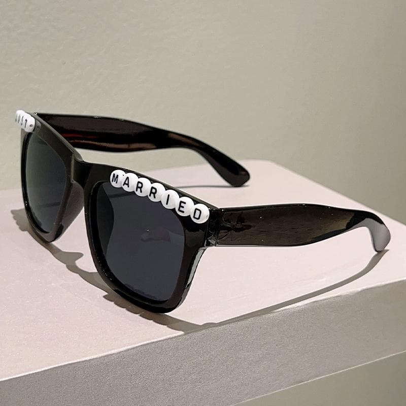 KAMMPT Vintage Square Sunglasses Women Oversized Mirror Shades Trendy Sun Glasses for Wedding Party Outdoor black