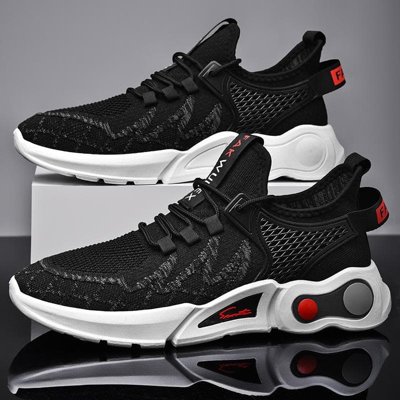 Autumn New Couple Shoes Flying Woven Mesh Breathable Korean Version Comfortable Running Casual Men's and Women's Sports Shoes 44