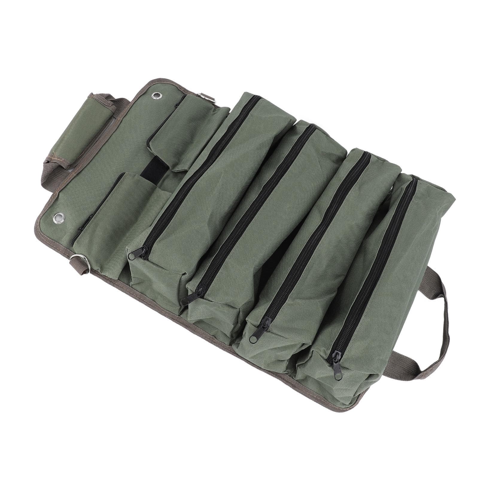 Roll Up Tool Bag Oxford Fabric Water Resistant Large Capacity Portable Roll Up Tool Organizer for