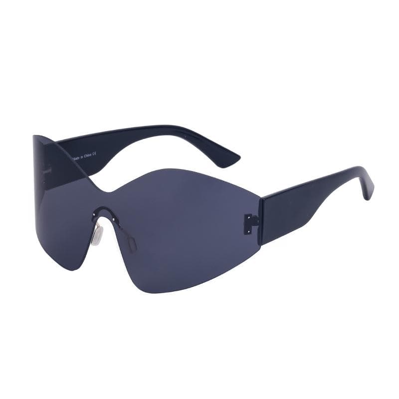Vintage Y2K Rimless Sunglasses Women Men Fashion Luxury Designer Oversized UV400 Punk Sport Goggles Trendy As the picture