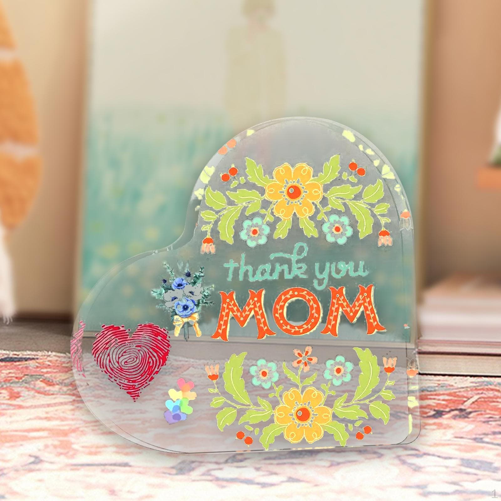 Acrylic Heart Sign Mother's Day Gift Mom from Daughter Son Mother Durable Thanksgiving