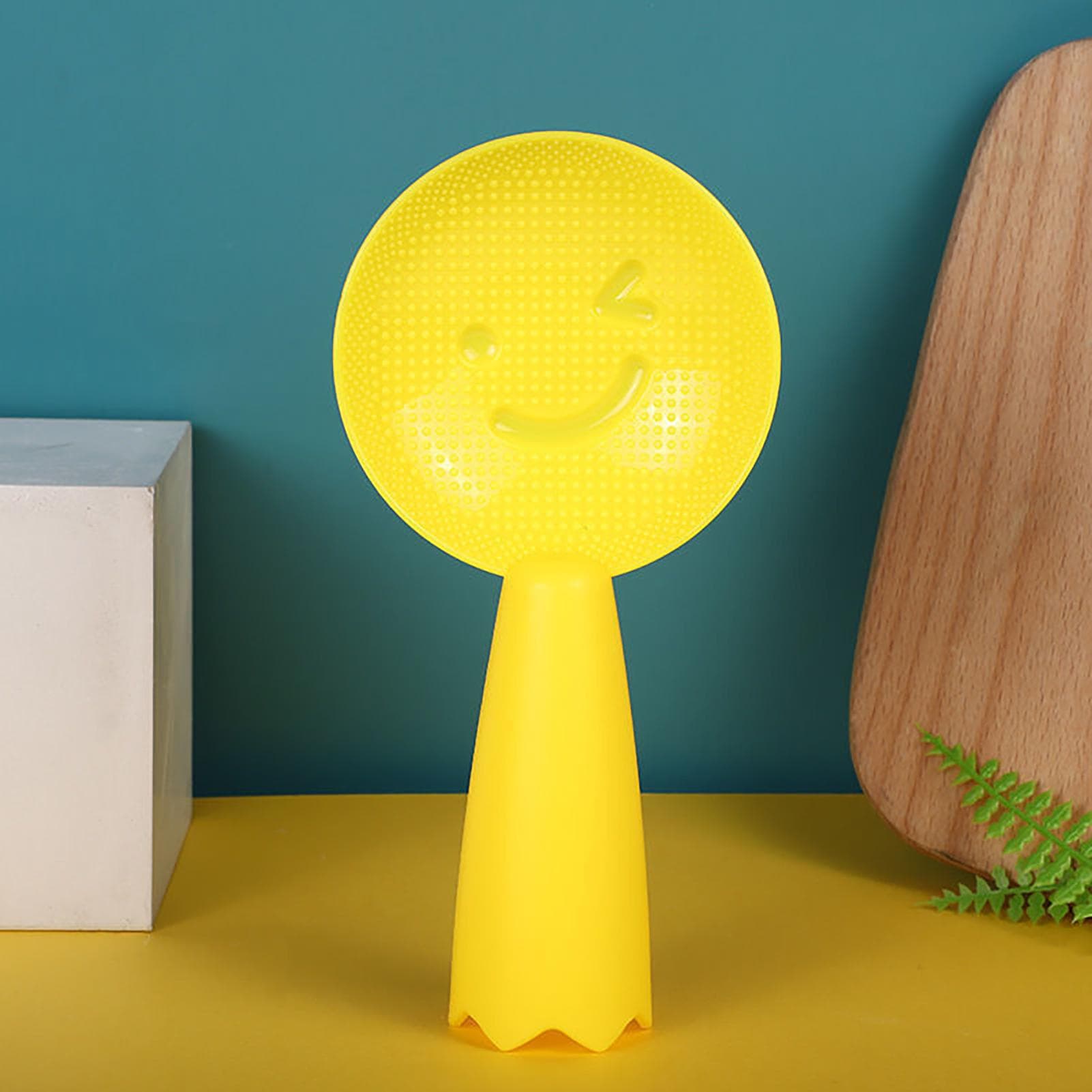 Cute Smiling Face Meal Spoon Non Stick Rice Spoon Rice Shovel Kitchen Supplies for HouseholdGreen