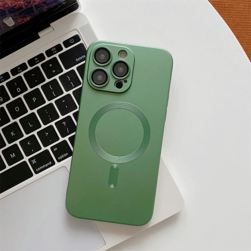 Liquid Metal Paint Magnetic Suction for IPhone16e Desert Gold Mobile Case Apple 15PRO Lens Film Protection Case iphone 7/8/SE2