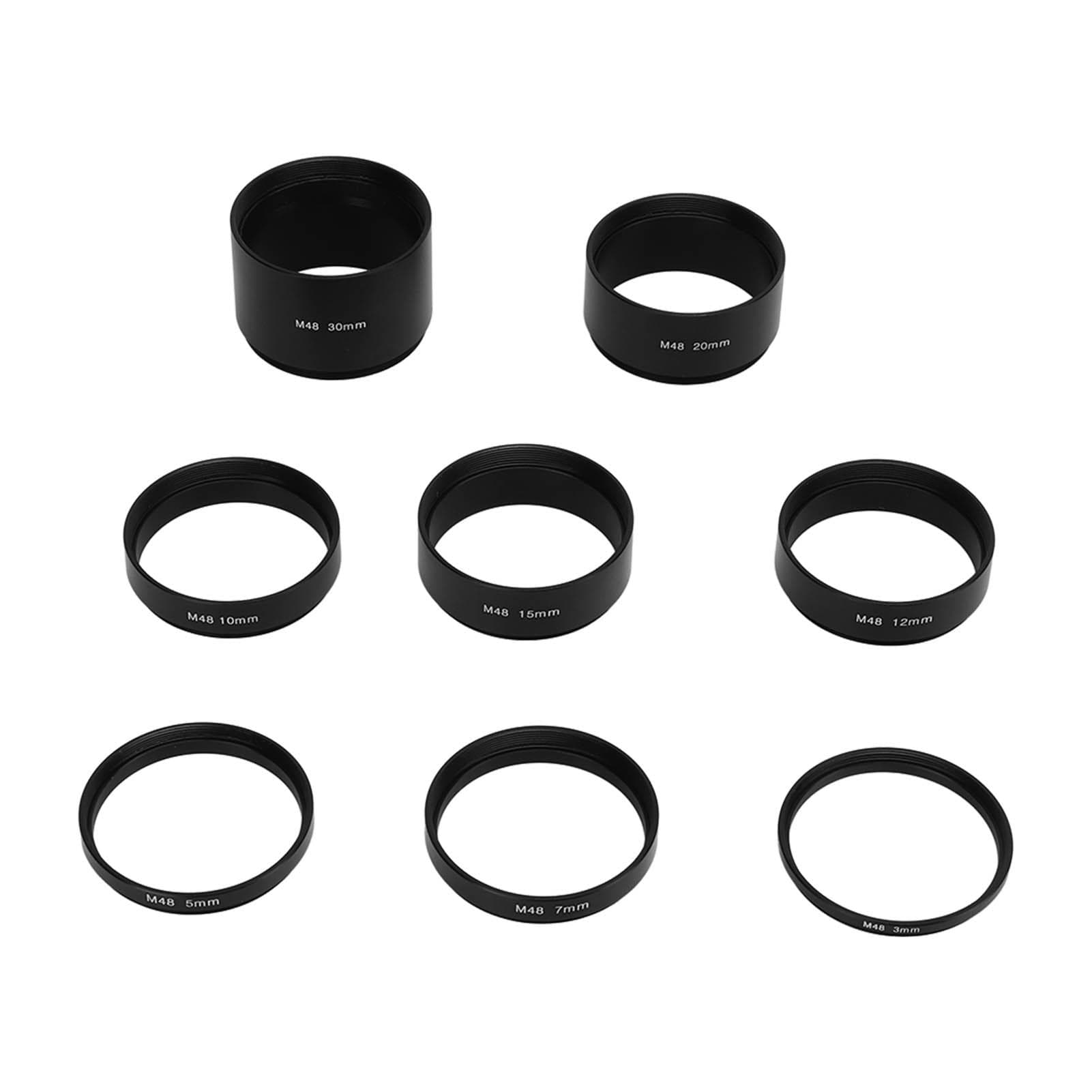 8 PCS M48X0.75 Focal Length Extension Tube Kit 3 5 7 10 12 15 20 30mm Extending Ring for