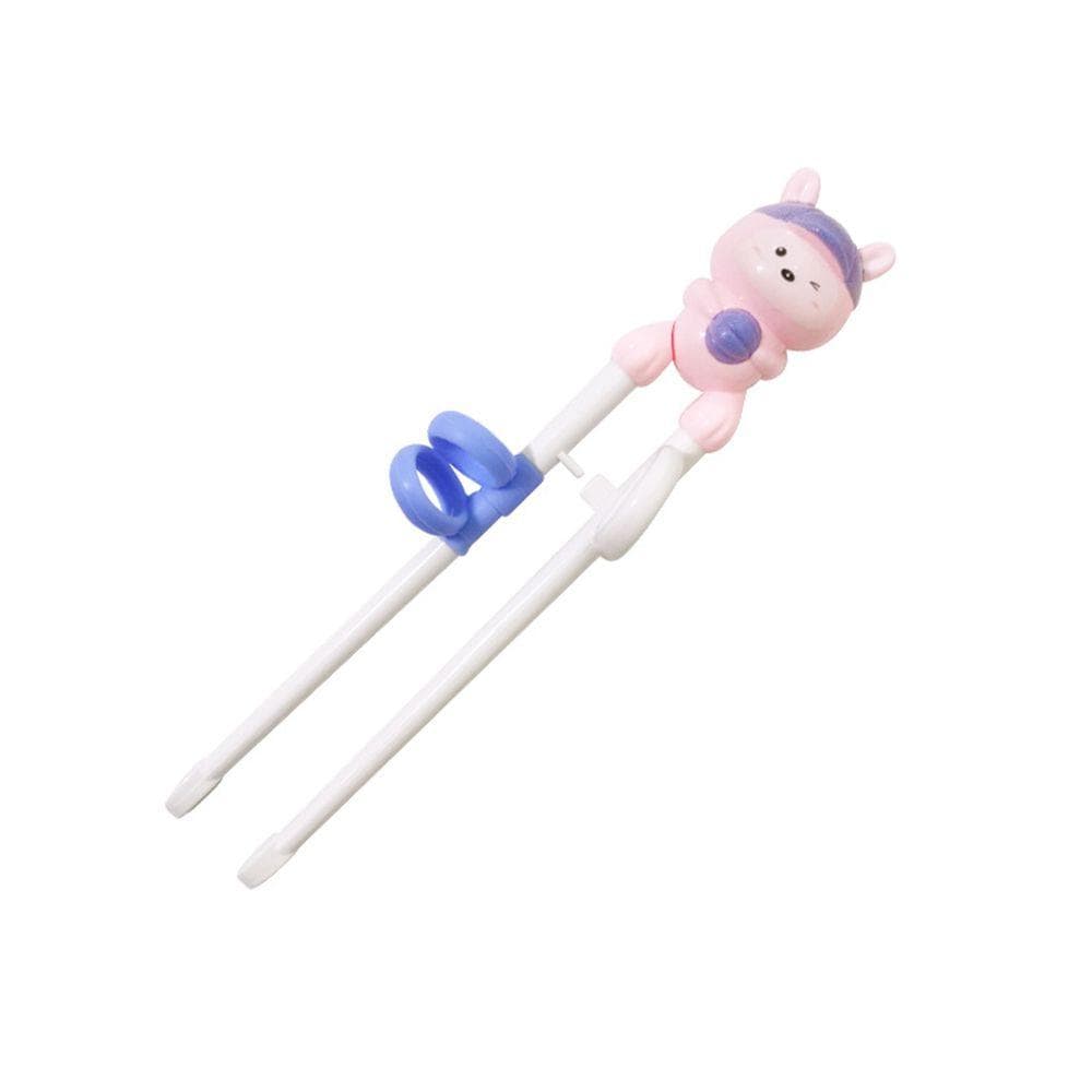 1 Pair Baby Learning Training Chopsticks Cartoon Animal Beginner Chopstick Tableware Kids Eating Training Helper Baby Tools purple