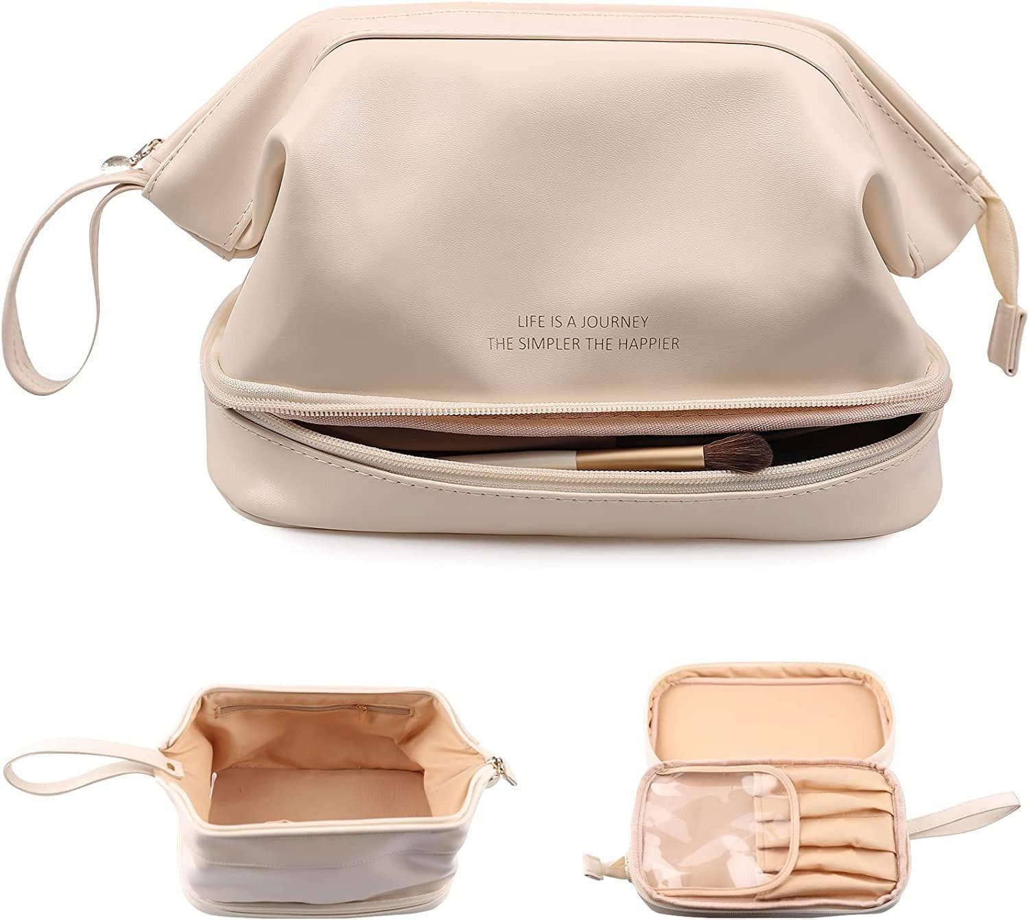 Amazon spot cloud double-layer cosmetic bag large capacity ins high-end wash bag multi-functional