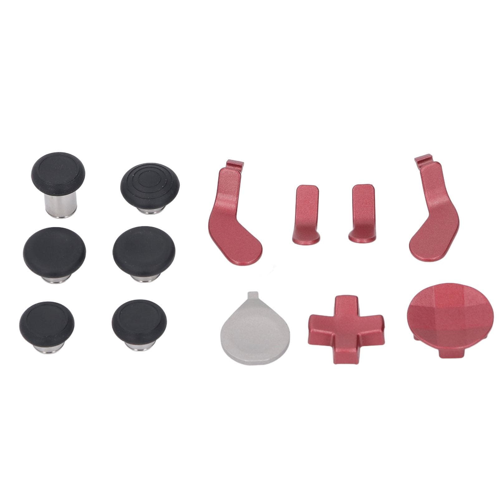 Controller Thumbsticks Set Stainless Steel Rubber D Pads Paddle Controller Accessories for Elite red