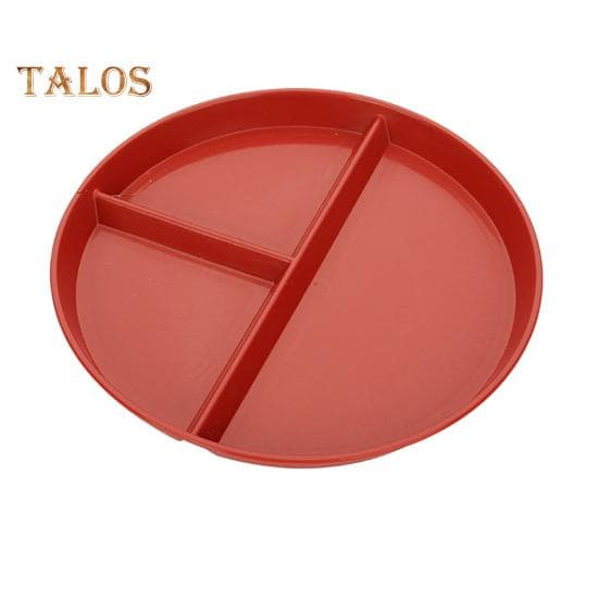 Home Breakfast Tableware Children Three Compartment Divided Meal Plate Weight Loss Ration Unbreakable Dish Plate red