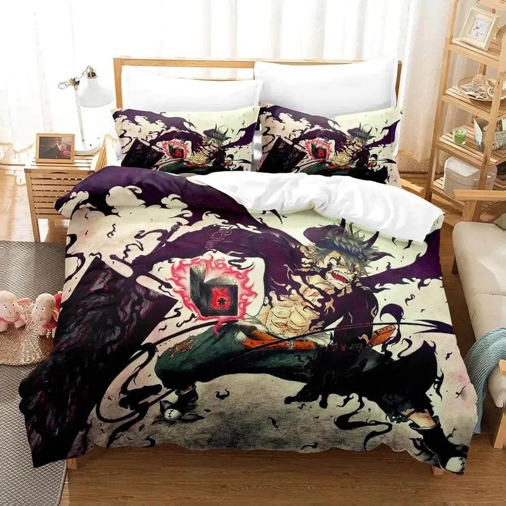 Anime Black Clover Bedding Set Duvet Cover Bed Set Quilt Cover Pillowcase Comforter king Queen Size Boys Adult Bedding Set US Queen 228x228cm