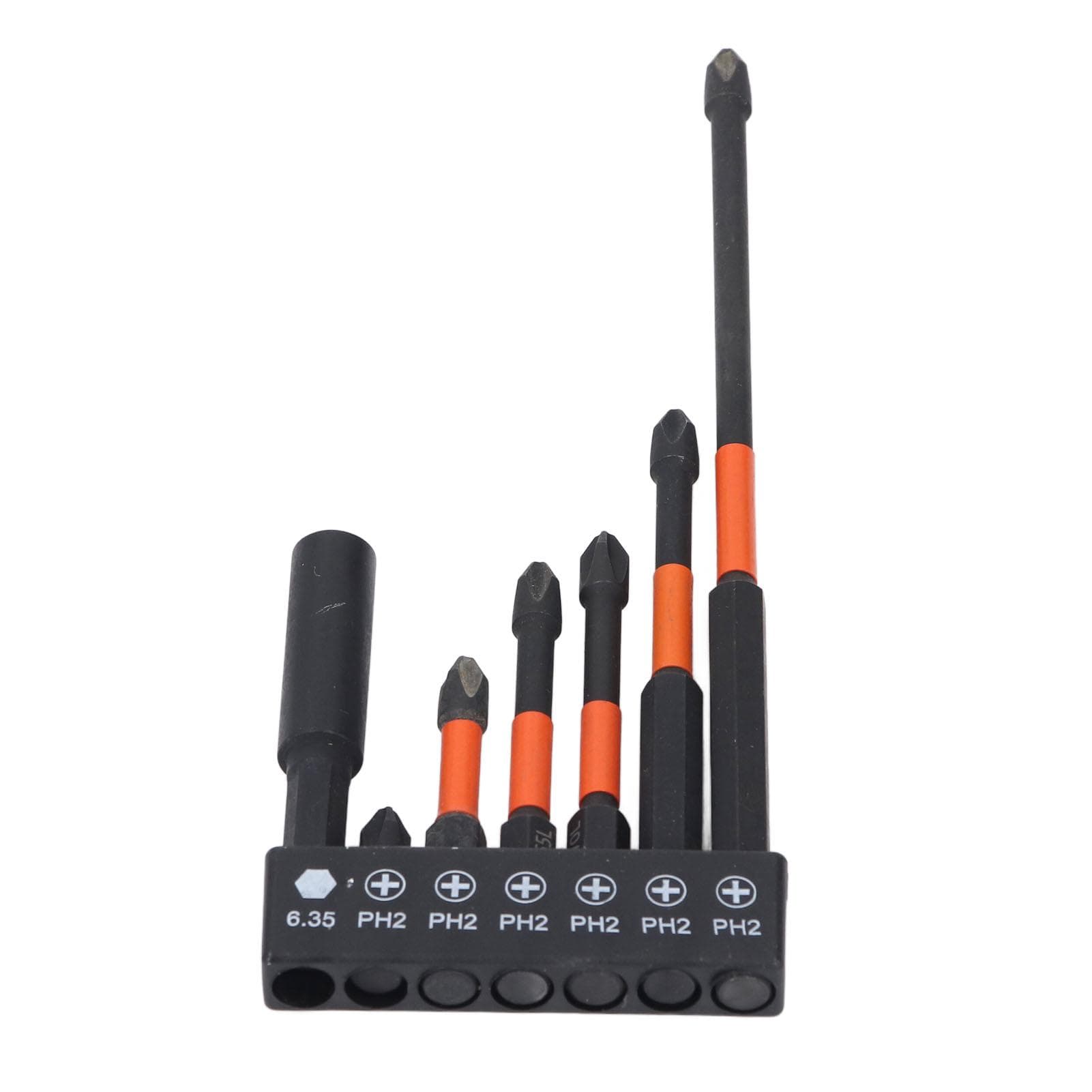 7 Pcs Set PH Screwdriver Bits with Magnetic Bit Holder TS2 Steel High Hardness Impact Resistant