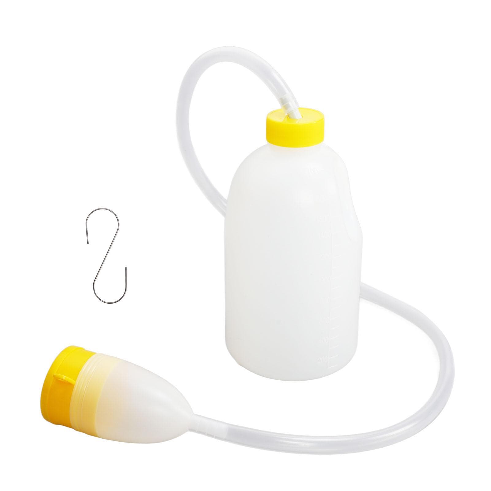 Mens Urinal Bottle with 90cm Urinary Tube 1700ml Large Capacity Pee Bottle with Lid Deodorization