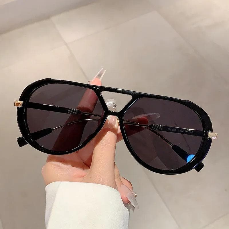 Big Frame Vintage Pilot Sunglasses Women Men Luxury Brand Designer Sun Glasses Outdoor Punk Double Bridge Shades