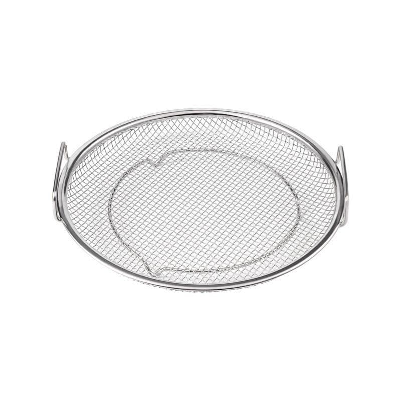22CM Kitchen Oil Strainer Stainless Steel Frying Oil Strainer Pan Fine Mesh Strainer Basket For Frying BBQ Food French Fries silver