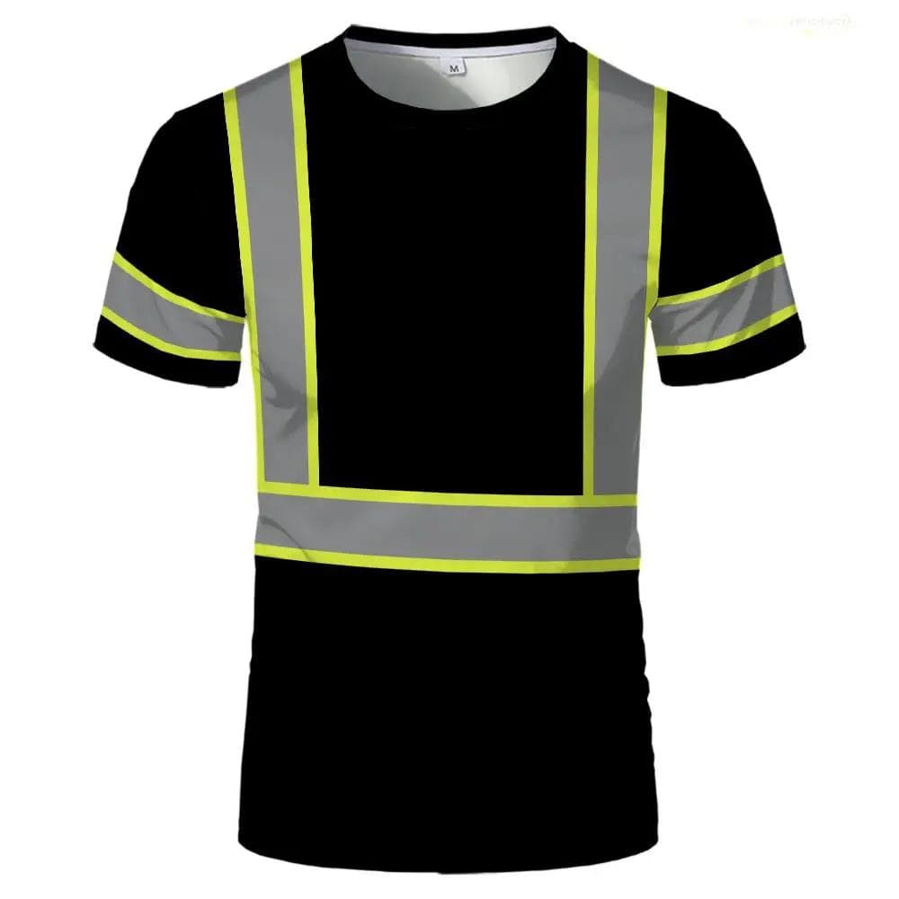 High End Men T-shirts Safety Work Clothing 3D Print Breathable Uniform Tees Sweat Wicking Comfort Oversized T Shirt 6XL