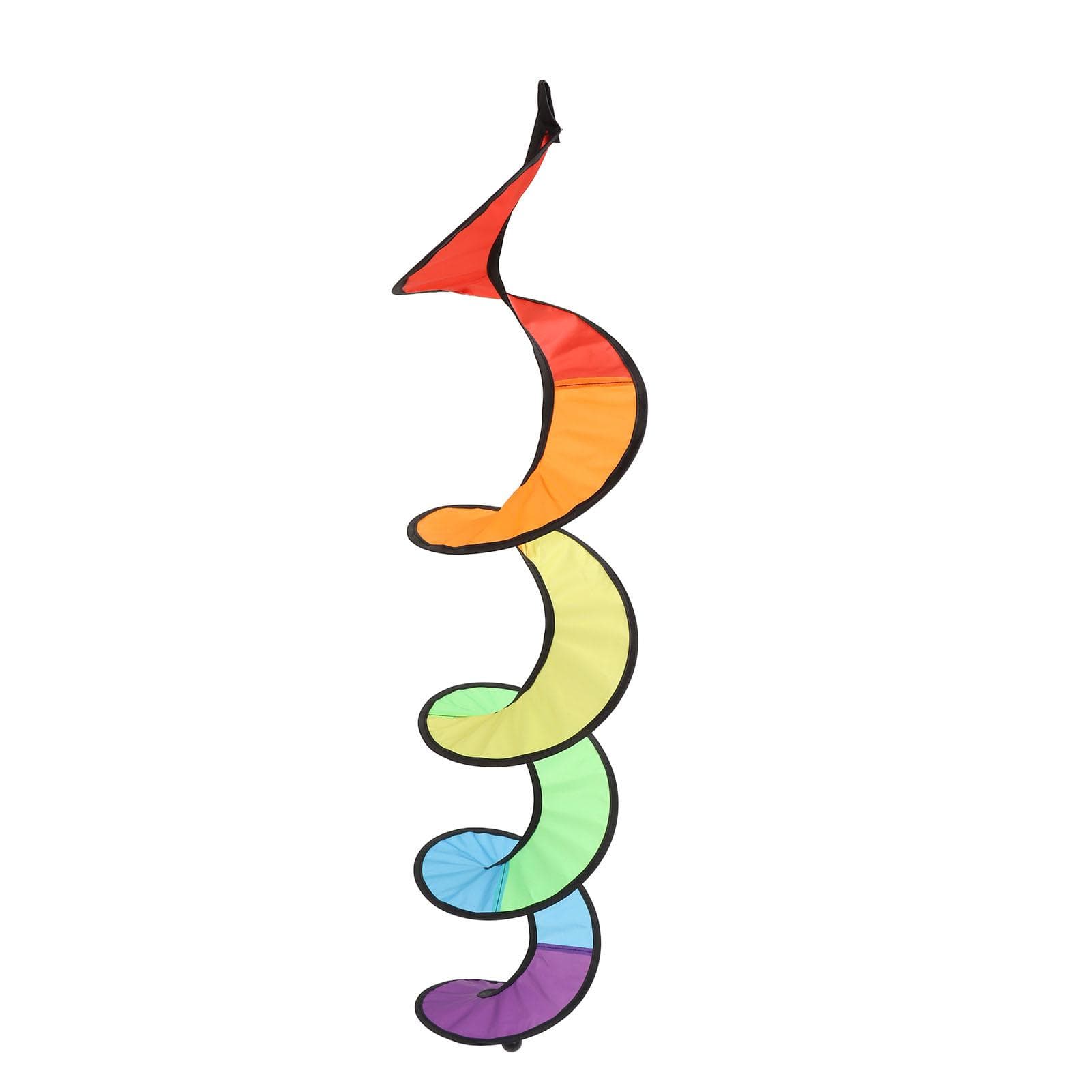 Wind Spinner Foldable Colorful Spiral Rainbow Wind Sculpture Spinner Hanging Curly Spinner Yard