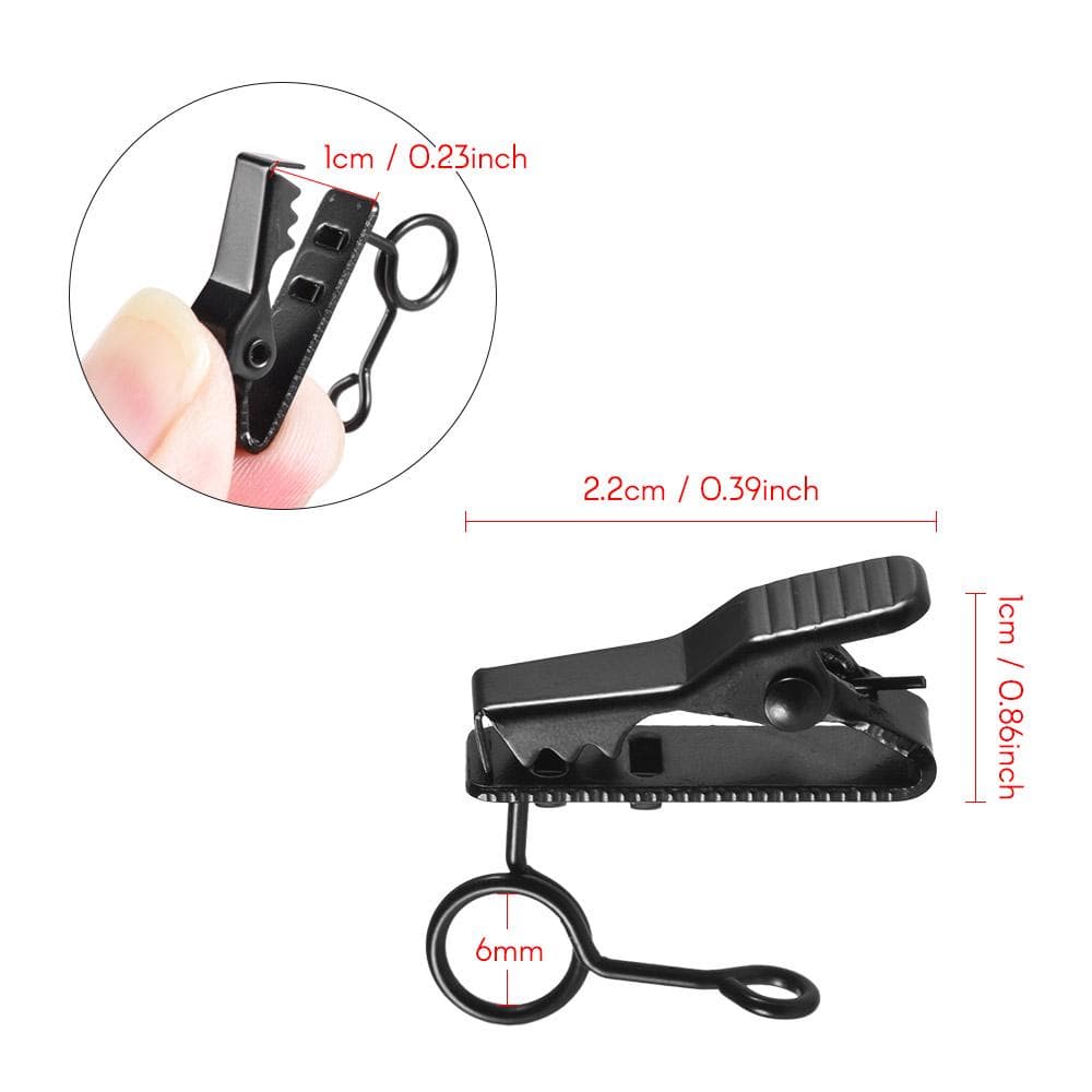 5pcs 6/10mm Lapel Mic Microphone Tie Clip For Stage Performance 6mm