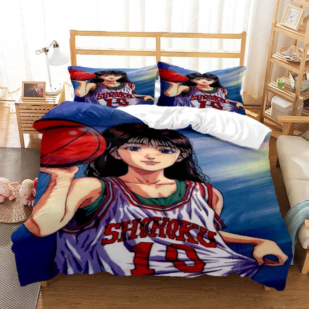 Slam Dunk Digital Print Polyester Bedding Sets Covers Boys Bed Linen Set For Teens Bedding Set Bed Comforter Set EU single(135x200cm)