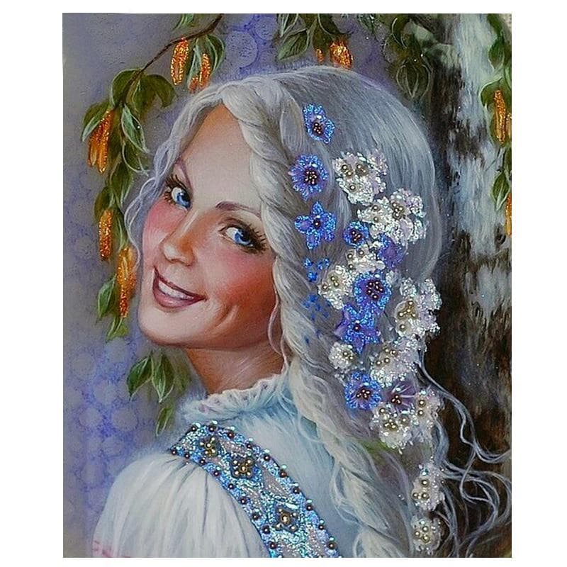 5d Diy Diamond Painting Flower Woman Pictures of Rhinestones Diamond Embroidery 20X30CM